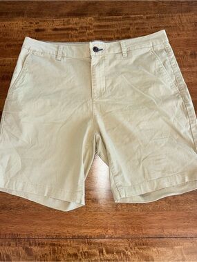 Men's Flat Front Chino Shorts in Light Khaki